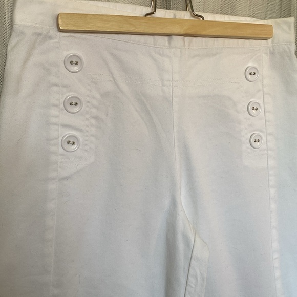 Contemporaine by Simons white nautical, sailor wide leg summer pants! Size 10 - Picture 4 of 13
